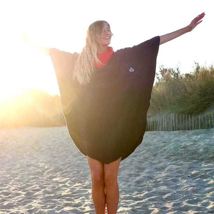 HOMELEVEL Poncho de surf unisexe - Peignoir de plage en coton avec poche et  capuche - Robe sortie de bain cape pour adulte homme femme : : Mode